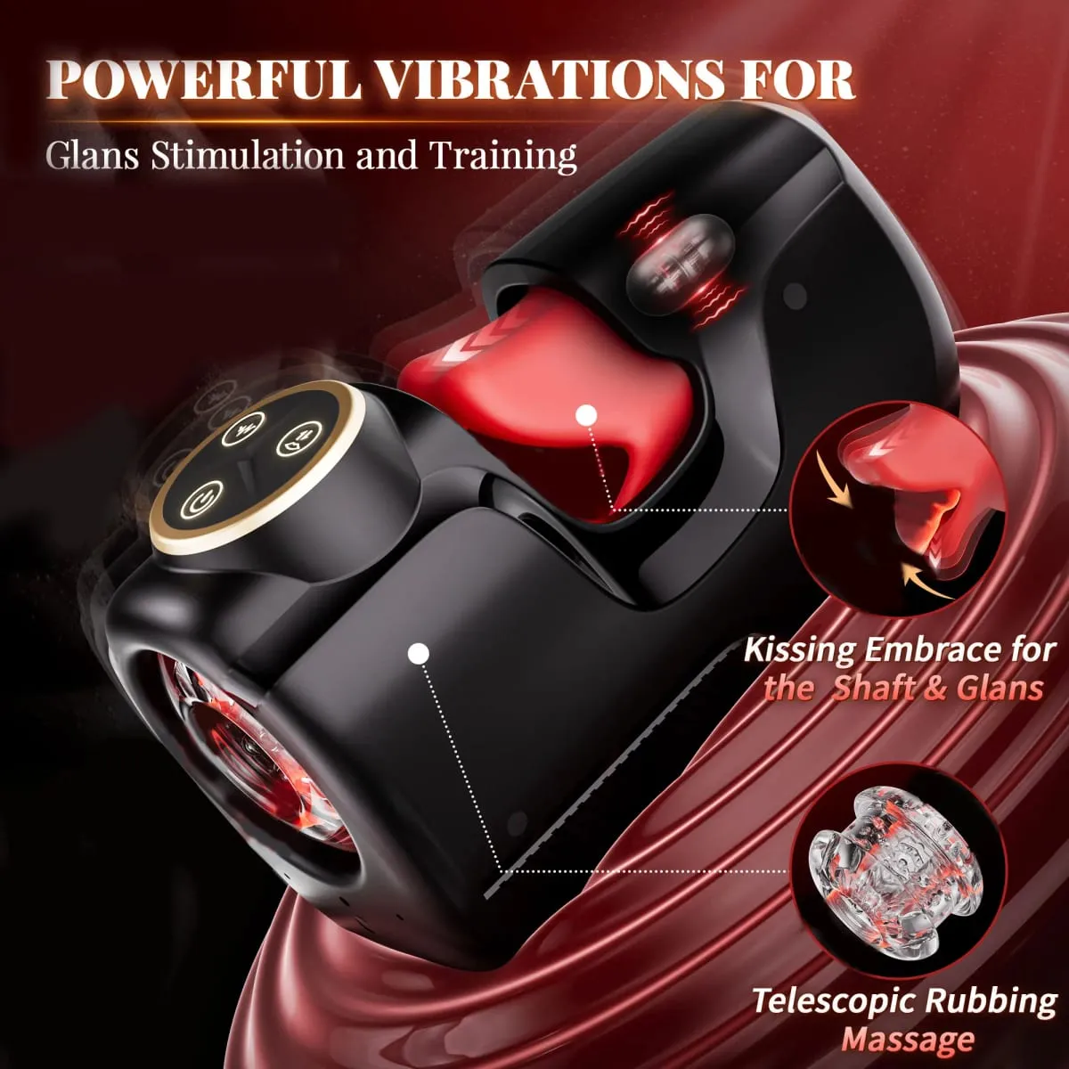 Thrusting ชาย Masturbator ดูดอมควยเครื่องอวัยวะเพศชายการฝึกอบรม Vibrator Glans Stimulater ชาย Stroker เพศของเล่นสำหรับผู้ชาย — image 4