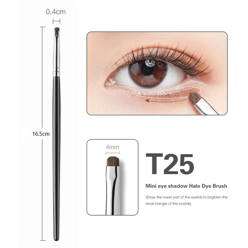 4Pcs Berus Pembayang Mata Halus Smudge Precision Eyeliner Berus Solek Kelopak Mata Penyerlah Berbaring Ulat Sutera Berus Solek Alat