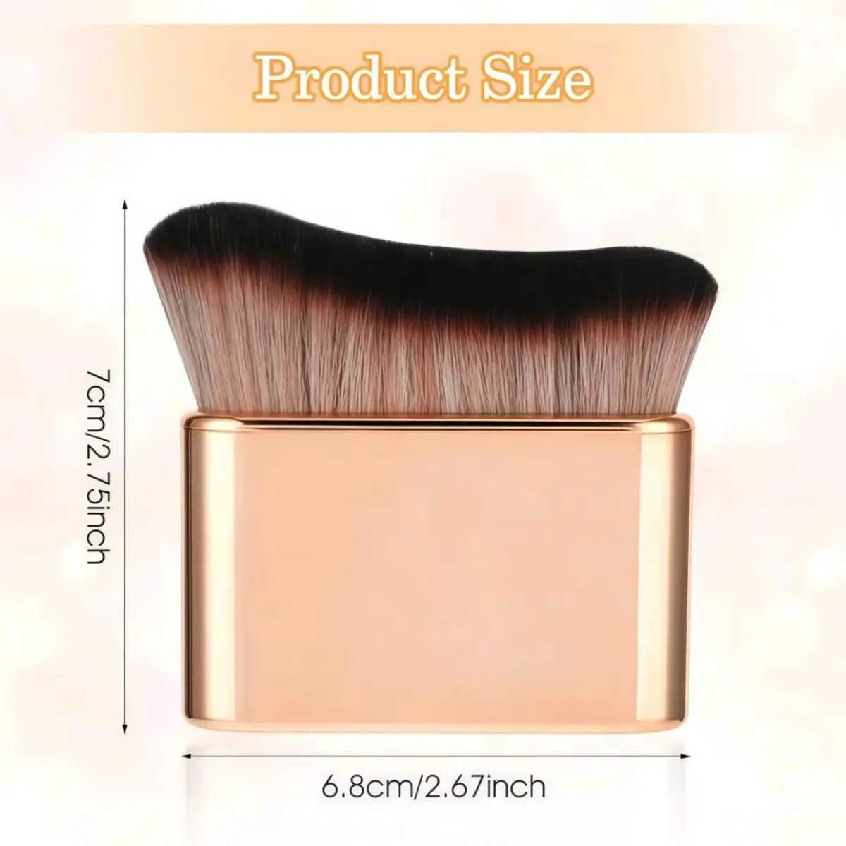 1 berus asas emas mawar untuk menyamak campuran bedak asas pemerah mata pembayang mata bronzer dan asas pada muka dan leher dengan bulu hujung tinggi dan rendah — image 6