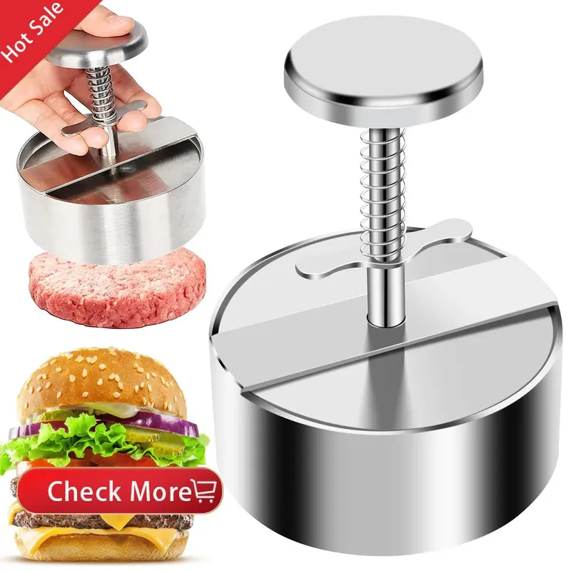 2025 Pembuat Hamburger Patty Hamburger 304 Penekan Burger Anti Lengket Baja Tahan Karat untuk Membuat Roti Daging dan Burger Tipis — image 7