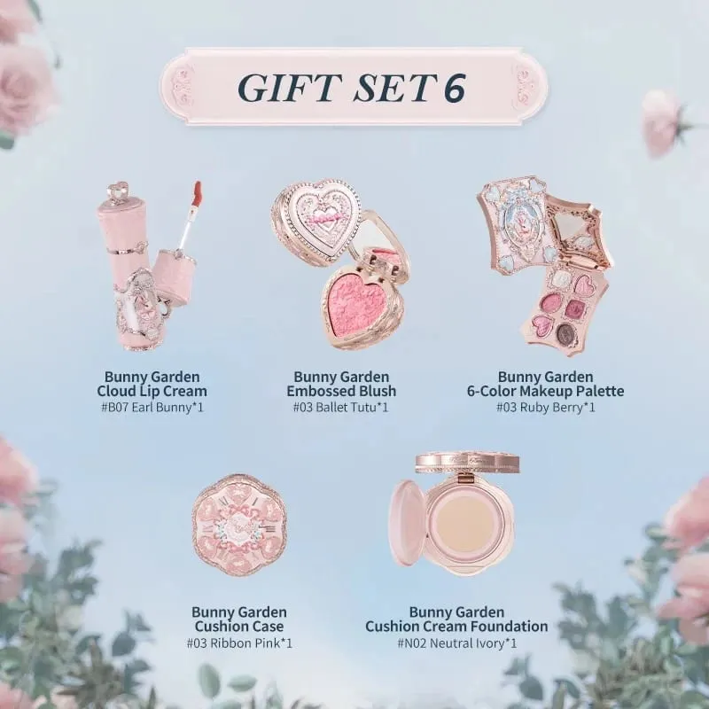 Flower Knows Bunny Garden Collection ชุดของขวัญแต่งหน้า Lip Cream Blush Cushion Cream Foundation แต่งหน้า Kit Full Professional — image 6