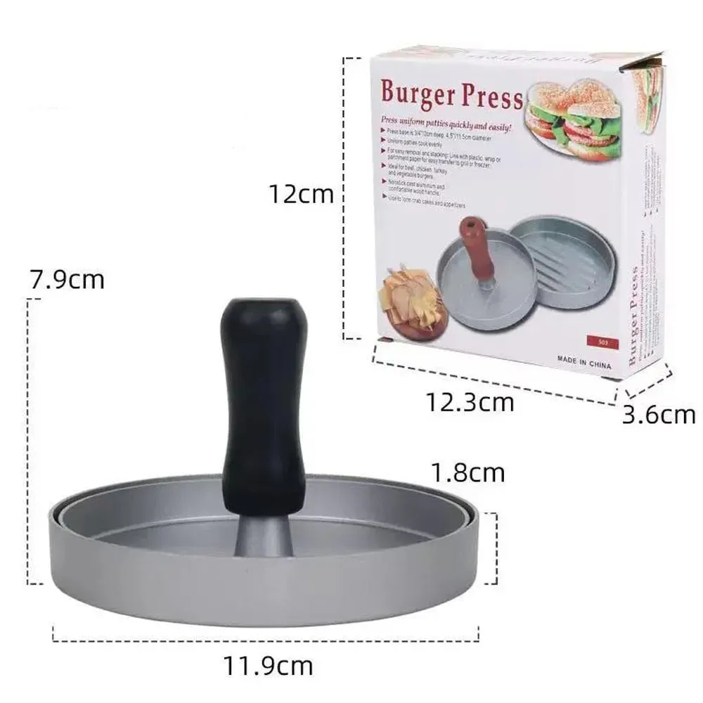 Burgerpresse, Hamburger-Fleisch-Werkzeug, Patty-Maker, Aluminium-Burger-Maker für den Küchen-BBQ-Grill — image 5