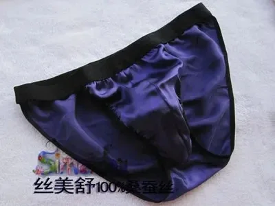 Slip da uomo in seta di gelso al 100% design bikini mutandine a forma di T mezza T-back