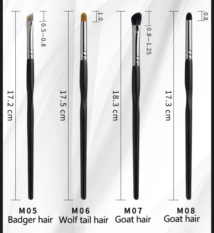 4 ชิ้นผมสัตว์อายแชโดว์แปรงแต่งหน้าอายแชโดว์ Brow Make Up แปรงผสม Crease คอนซีลเลอร์เครื่องมือความงามขั้นพื้นฐานอุปกรณ์เสริม