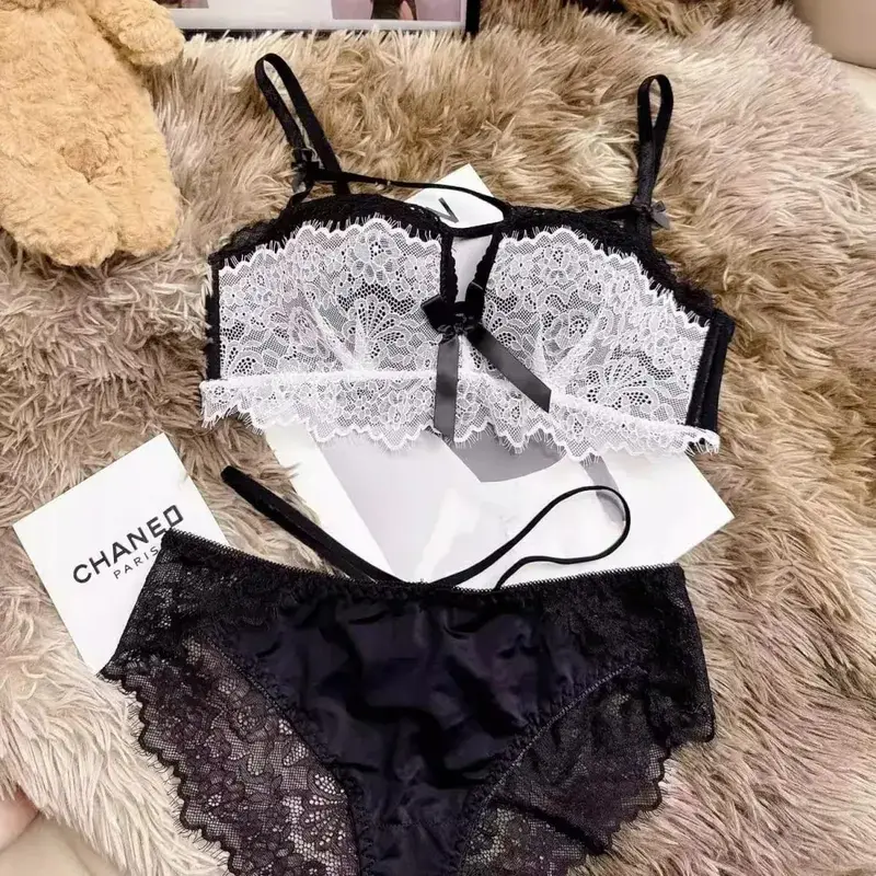 Push Up Bra สำหรับหน้าอกเล็ก - ชุด Bralette ลูกไม้เก๋ไก๋สไตล์ฝรั่งเศสไร้สายรองรับชุดชั้นใน Anti-Sag สำหรับผู้หญิงตัวเล็ก — image 8