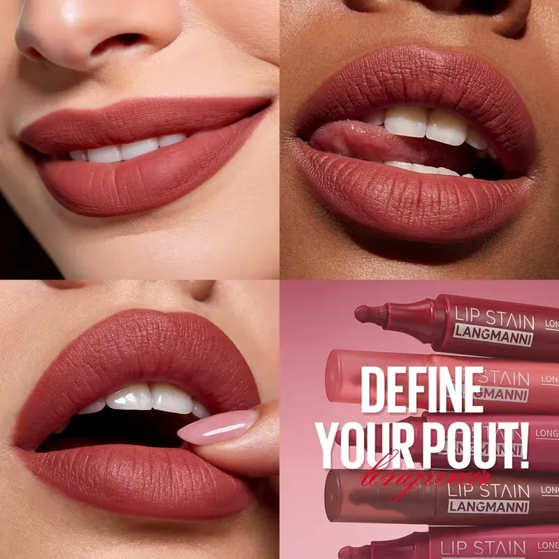 Lip Stain Liquid Lip Liner Marker Pen Long Lasting Waterproof Matte Lip Tint Highly Pigmented Nude Lip Contour Makeup For Women — image 5
