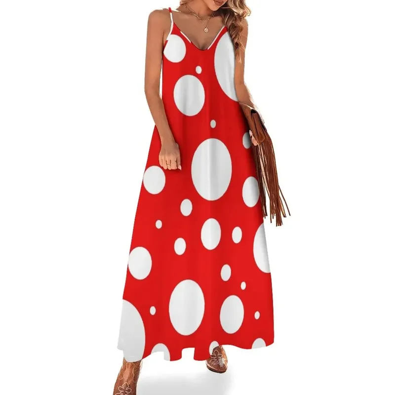 modello ispirato a kusama yayoi Abito senza maniche abiti da donna eleganti e graziosi Abito gonna estiva da donna
