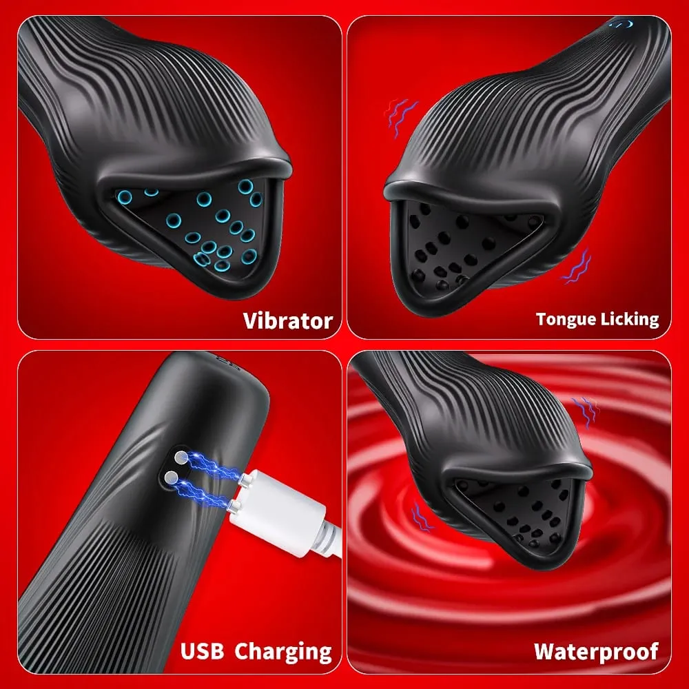 ลิ้นสั่นที่มีประสิทธิภาพเลียVibratorชายGlanนวดDelay Stamina Trainer Oral Sex Climax Masturbation Sexของเล่นสำหรับชาย — image 5