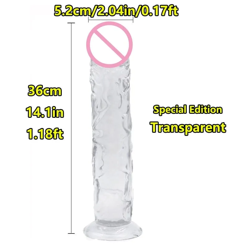 Super Cheap 7 Sizes 5 Colors Realistic Soft Jelly Dildo Suction Cup Adult Sex Toy for Women and Men Vaginal and Anal Masturbator — image 35