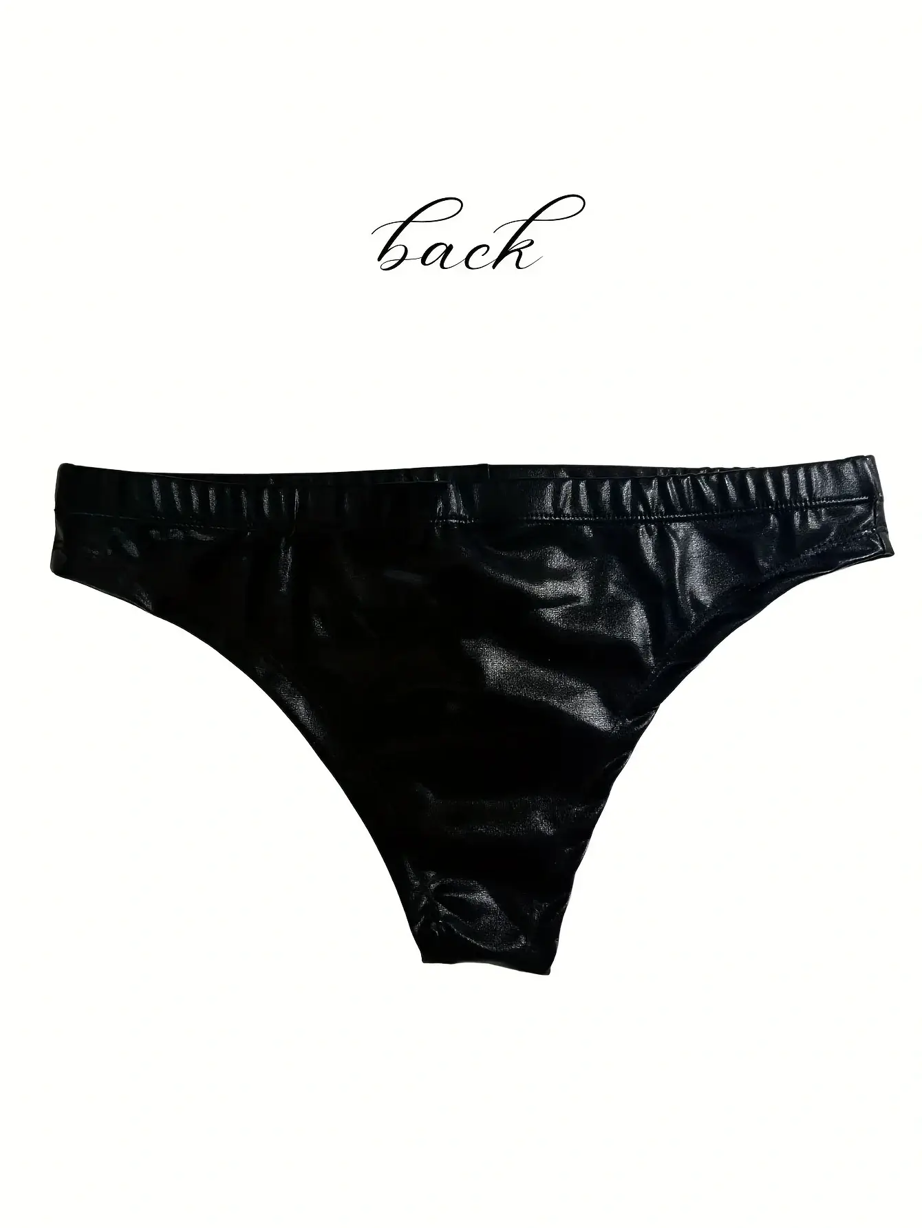 1Pc men's PU leather triangle underwear, sexy triangle underwear, boxing fitness, suitable for costume parties, sweet gift 3256809313293784 — image 3