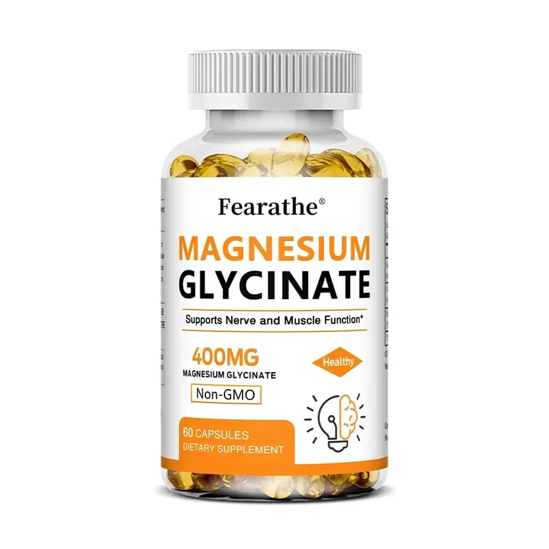 Magnesiumglycinat 400 mg Kapseln unterstützen die Muskeln, Knochen, Herz, Nerven, Schlafqualität und die Gesundheit des Immunsystems. Nicht gentechnisch verändert — image 8