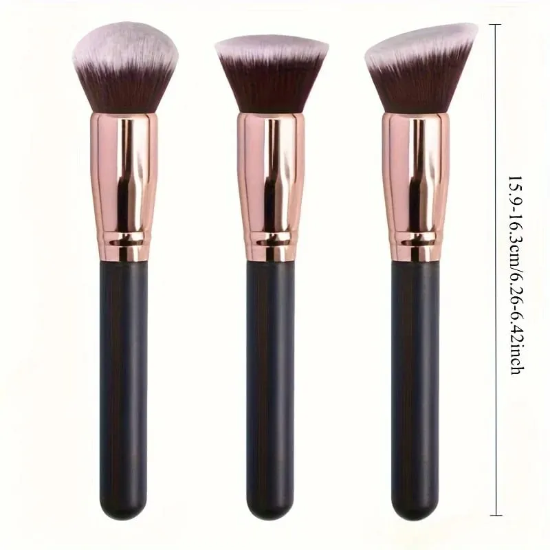 3ks profesionální sada štětců na make-up se štětci na tvářenku a oční stíny - Soft Nylon Bistles Portable Travel-Friendly Co — image 4