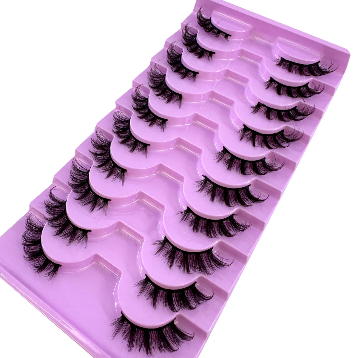 Halve vipper 10 par halve vipper Bløde naturlige katteøjevipper Makeupværktøj Falske øjenvipper Extension Fluffy Faux Cils — image 2