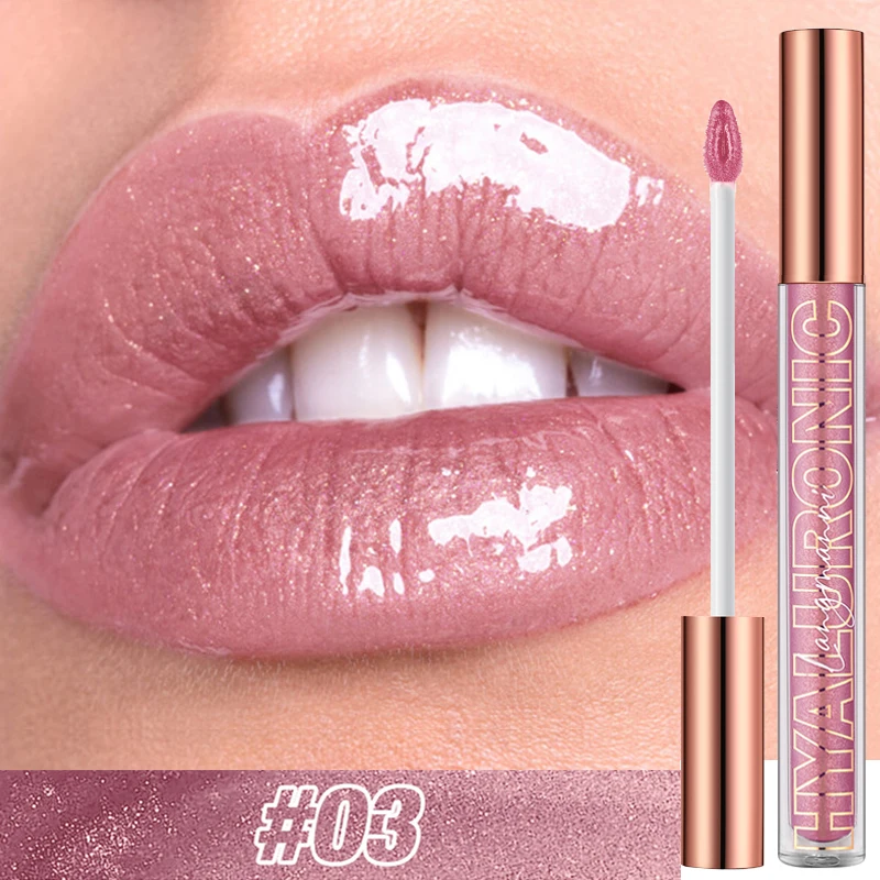 Pearlescent Glitter Plumping Lip GLOSS Diamond Glitter Nude สีชมพู Liquid ลิปสติก SHINY Glass กันน้ำเซ็กซี่ Lip Tint Lip Makeup