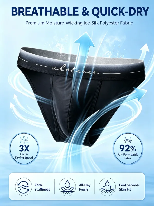 Hommes Glace Soie Coupe Haute Slip Imprimé Évacuant L'humidité Respirant Sous-Vêtements Athlétiques pour Bodybuilder Gym Usage Quotidien 1/3 Pièces Ensemble — image 9