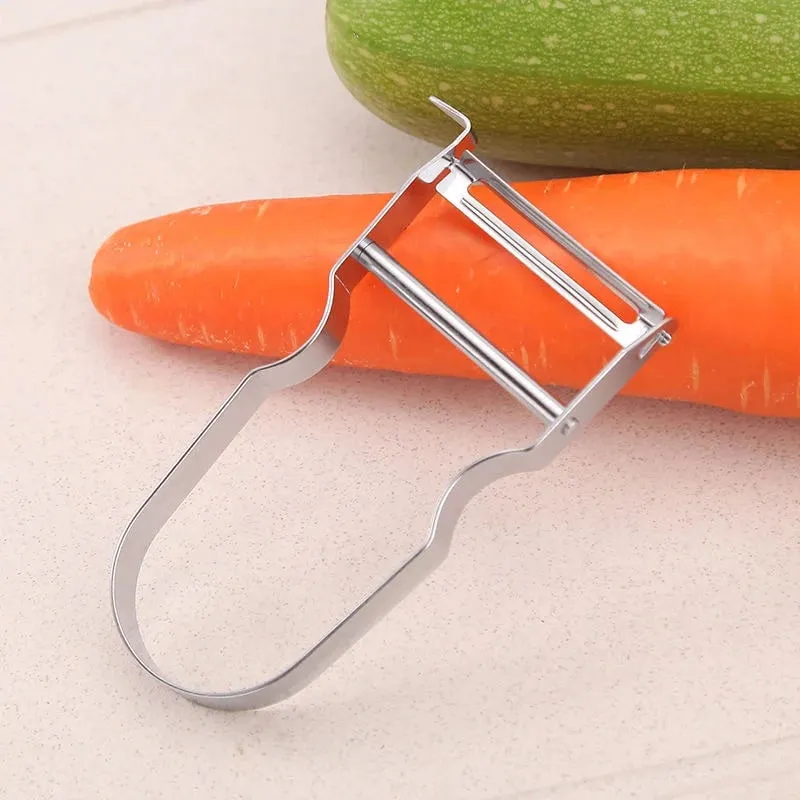 1 ชิ้นสแตนเลสสตีล Peeler ผักผลไม้ Peeler เครื่องตัดมันฝรั่งแครอท Peeler หลายฟังก์ชั่นอุปกรณ์ครัว — image 5