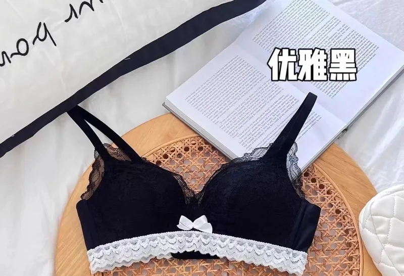 ญี่ปุ่นอะนิเมะลูกไม้ชุด Push Up Bralette ไร้สายหน้าอกขนาดเล็กเซ็กซี่สามเหลี่ยมถ้วยชุดชั้นในชุดฤดูใบไม้ผลิฤดูร้อน MOYISU — image 8