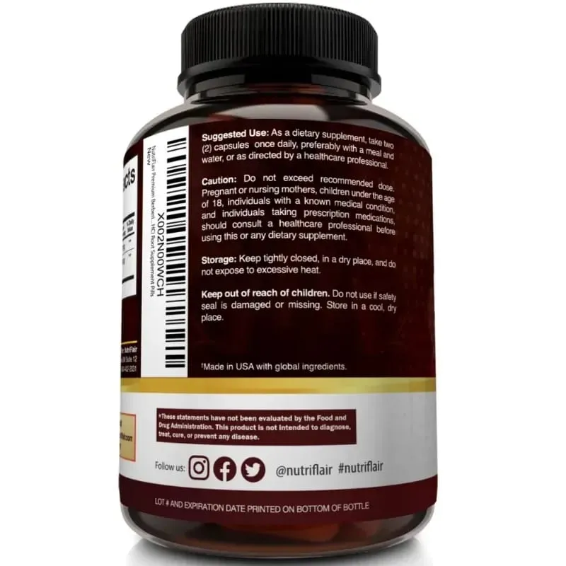 프리미엄 베르베린 HCl 1200mg - 실론 계피 보충제 - 포도당 대사 면역 체계 지원 건강한 체중 관리 — image 5