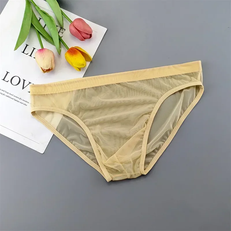 Men Transparent Nylon Briefs 3D Pouch Lightweight Male Bikini Underwear Soft Sheer Quick Drying Stretchy Lingerie XL/XXL/3XL/4XL — image 3