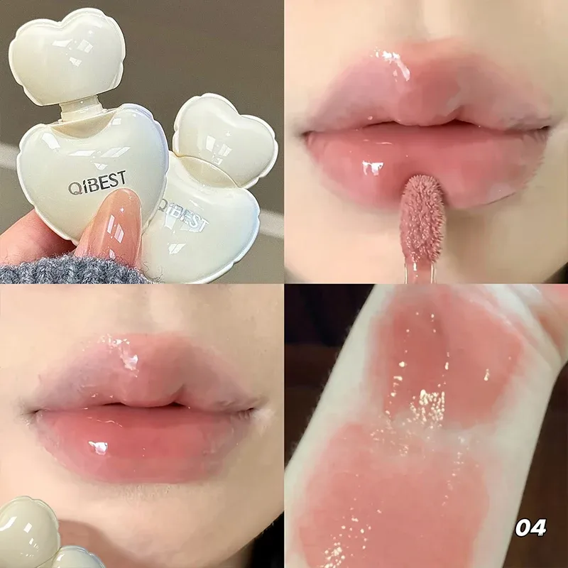 Rouge à lèvres hydratant rose, gelée, longue durée, miroir, brillant, tendre étudiant, cosmétiques coréens, glaçage, tache