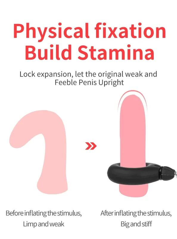 Neue Aufblasbare Penis Ring Verzögerung Ejakulation Erektion Cock Lock Bondage Ball Stretcher Cock Ringe Erwachsene BDSM Sex Spielzeug Für Männer homosexuell — image 5