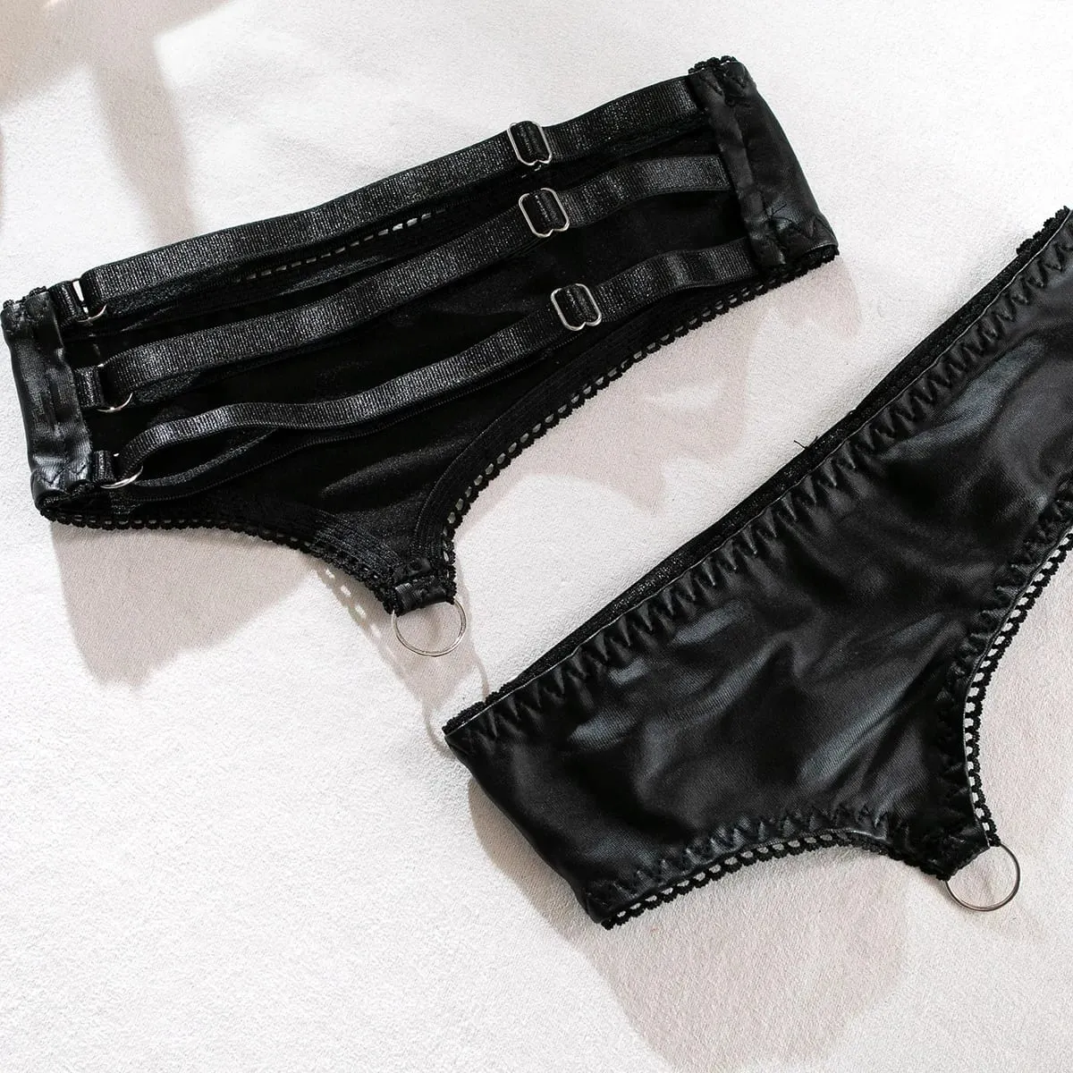 Set Seluar Dalam Kulit Berongga Seksi Set Seluar Dalam Tiga Keping Mudah Padat Wanita Wanita Sujetadores Transparente Para Mujeres — image 6