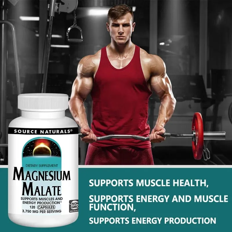 Magnesiummalat 3750 mg Nahrungsergänzungsmittel unterstützt die Gesundheit der Muskelfunktion und die Energieproduktion — image 2