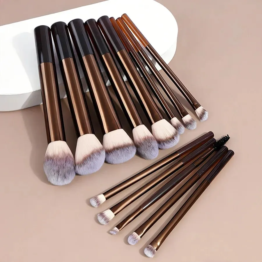 13 pcs Set Berus Makeup Bulu Padat Pemegang Aloi Aluminium Sesuai untuk Semua Jenis Kulit — image 2