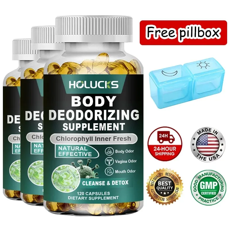Le capsule naturali di clorofilla integrano il deodorante per la disintossicazione interna, la pulizia del corpo, la digestione e il benessere della pelle — image 1