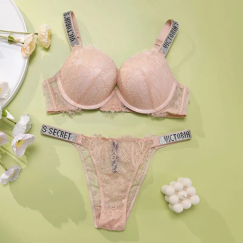 ブラジャーとパンティセット快適なプッシュアップシェイプウェア調節可能なパッド入りギャザー新しい V レースランジェリーセット女性のセクシーな — image 2
