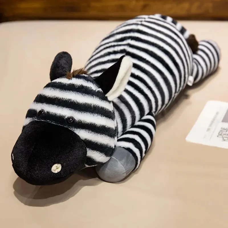 40/60/90cm plush toy zebra plush throw pillow sofa pillow sleeping pillow room decoration leg-hugging doll