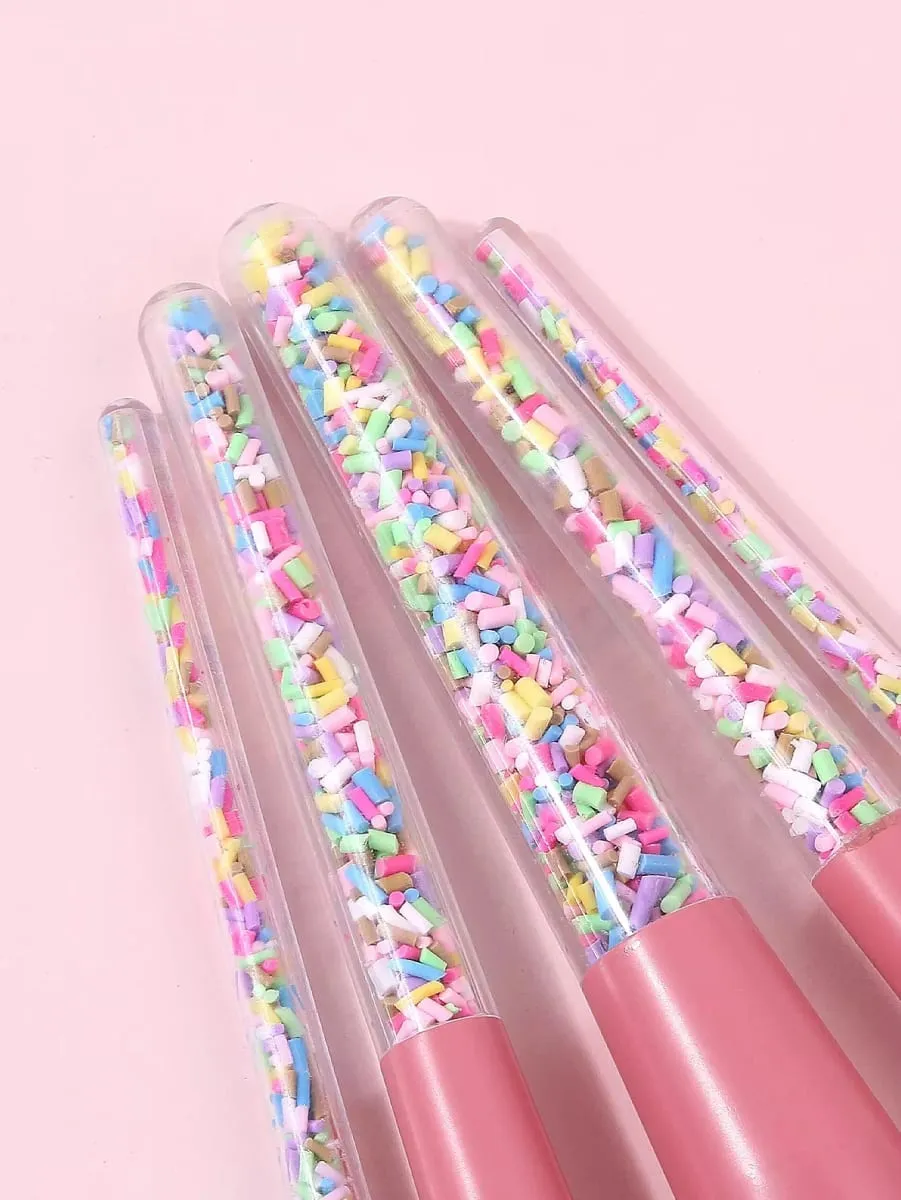 Sada 5 ks růžových štětců na make-up Sada měkkých kosmetických štětců pro líčení obličeje a očí pro začátečníky Denní kosmetické nástroje pro líčení — image 4