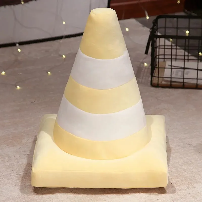 Simulation Traffic cone Plush Pillow Creative Roadblock Stuffed Toy Construction Cone Sign Cushion Doll Kids Boys Road Game Gift — image 12