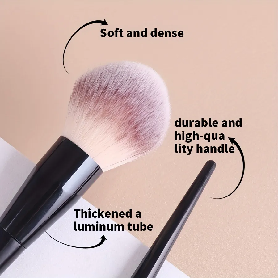 Pinceaux de maquillage professionnels, avec grands poils en Nylon souple et pointes elliptiques/Contour, compatibles avec fond de teint, Blush Po, 2 pièces — image 3