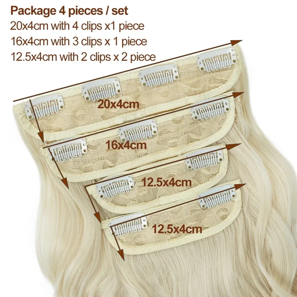 4 pièces ensemble pince dans les Extensions de cheveux mettre en évidence ondulé bouclés longs postiches synthétiques pour les femmes 22 pouces 180g pinces à cheveux cheveux — image 5