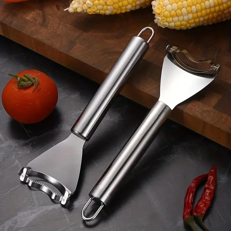 1 pezzo di pannocchia di mais strippe - pelapatate multifunzionale per cucina - pelapatate - spogliarellista creativo per mais - trebbiatrice riutilizzabile per mais — image 5