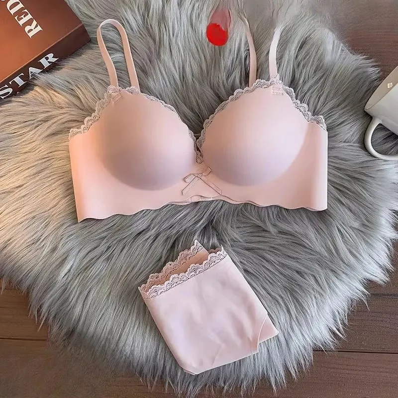 Set reggiseno push up da donna di vendita caldo Set di lingerie comfort anti-cedimento con supporto wireless senza soluzione di continuità S-XLAB per l'uso quotidiano delle giovani donne — image 6