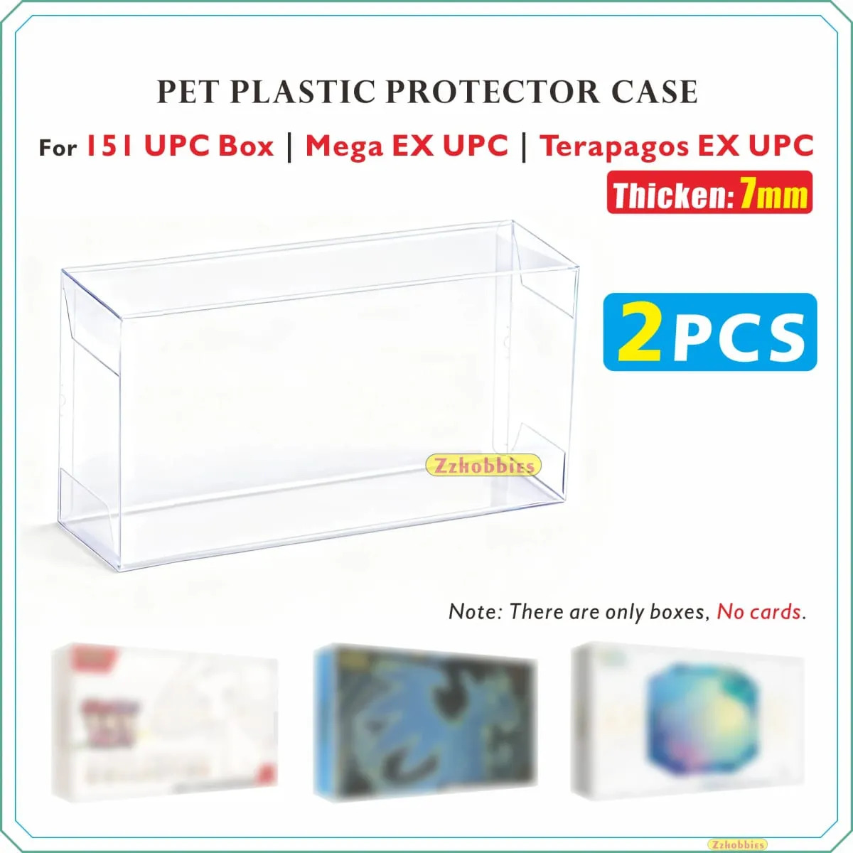 2PCS Sarung Pelindung Plastik Jelas Super Tebal 0.7mm Untuk Kotak Mega Charizard EX UPC / 151UPC — image 1