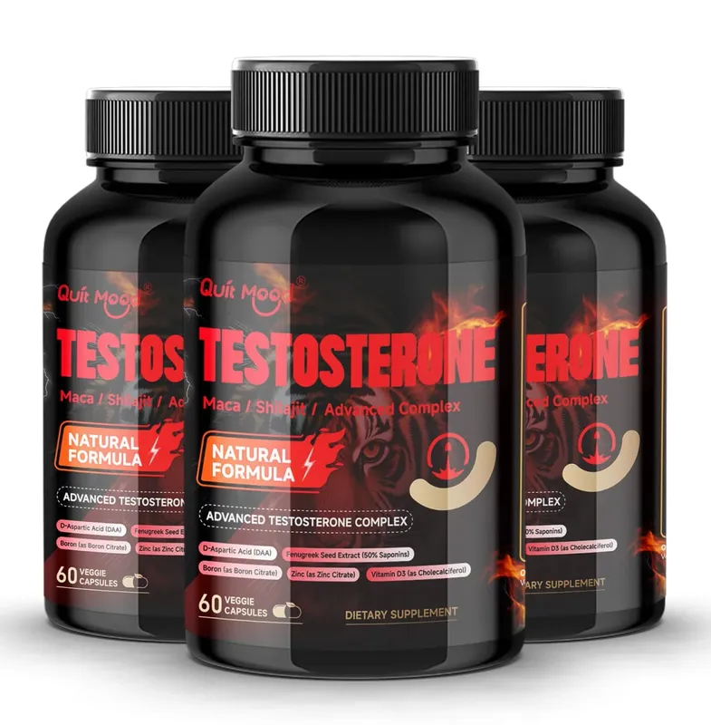 Quit Mood Men's Testosterone Capsules | 100mg Maca & 50mg Shilajit & More | Hormone Balance & Stamina Enhancer – 60 Capsules — image 8