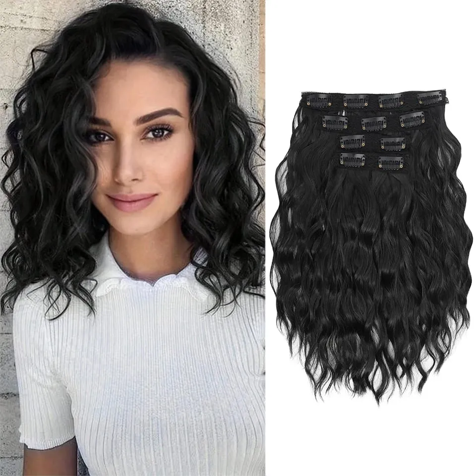 Estensioni dei capelli con clip a rotolo corto in quattro pezzi da 12 pollici, adatte per le riunioni quotidiane delle donne, Gestivals e celebrazioni — image 13