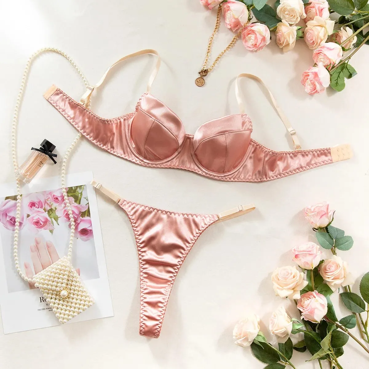 النساء الملابس الداخلية 2 قطعة مجموعة الصدرية مثير Underwire رفع الساتان المرقعة حمالات الصدر و أطقم الدعاوى جذابة Bilizna الحميمة مجموعة
