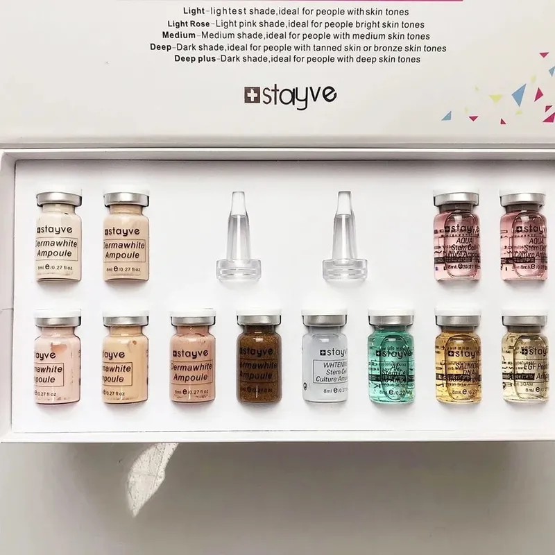 ปลาแซลมอน DNA/Peptide Korea Original Stayve 8ml BB ครีม GLOW แต่งหน้าชุด Hyaluronic Serum Ampoule Foundation Skin Care ความงาม