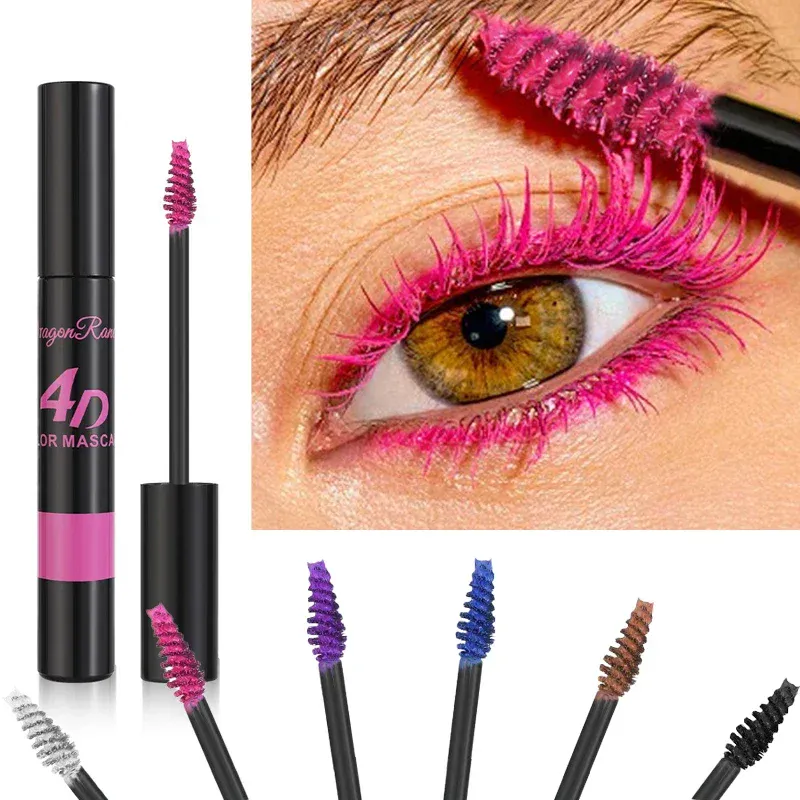Gekleurde Mascara Make-up 4D Zijdeachtige Natuurlijke Lange Wimpers Mascara Waterproof Langdurige Uitbreiding Dikke Blijvende Curling Mascara — image 2