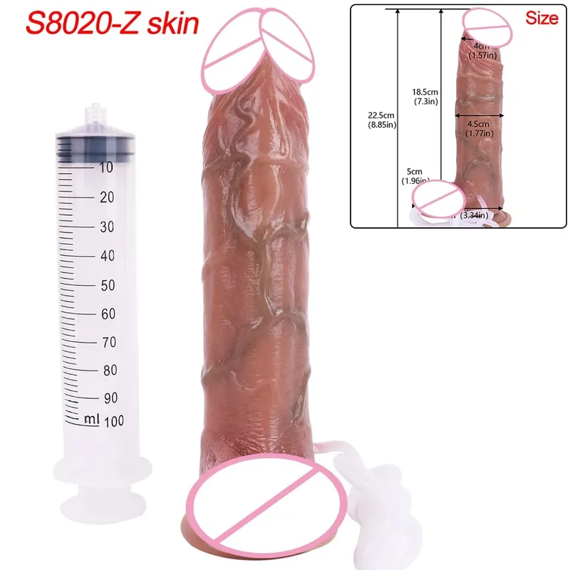 Hluboké žíly Ultra stříkající dildo Silikon Skin Touch Dlouhá ejakulační zátka na zadeček Pro muže Ženy Stimuluje G-Spot 18+ Sexuální hračky — image 10