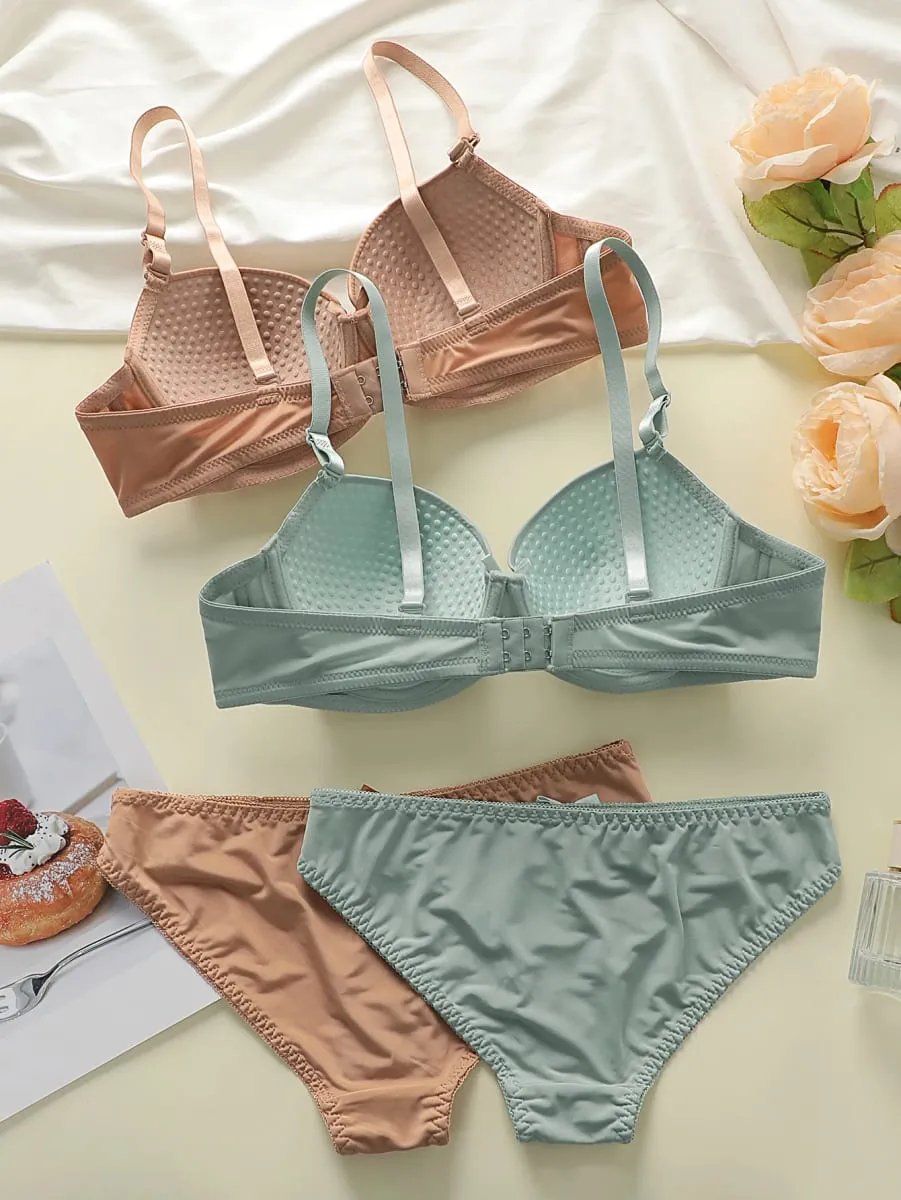 ผู้ขายที่ดีที่สุดใหม่ 2 ชิ้นผสมสีสีทึบชุดเซ็กซี่ชุดชั้นในชุด push up bra ชุด minimalist ชุด A2127 — image 5