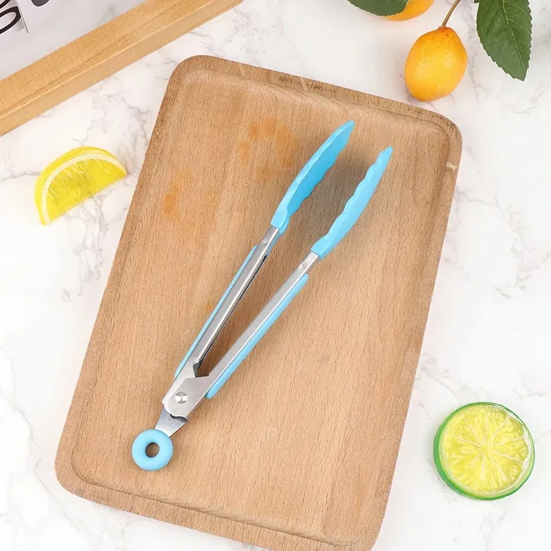 Silikon BBQ Grillen Tong Küche Kochen Salat Brot Servieren Tong Antihaft Grill Clip Clamp Edelstahl Werkzeuge Gadgets — image 11