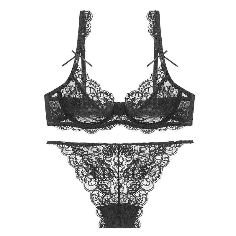 Lace Minimizer BH Ultra tynd svamp gratis wirefree sømløs fuld dækning buste push up komfort lingeri sæt BANERDANNI — image 6