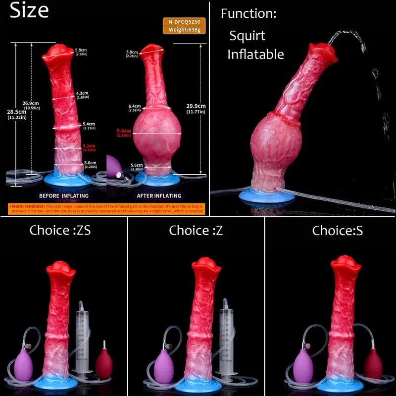 Silikon Şişme Boşalma Düğüm Yapay Penis Ayarlanabilir Çevresi Fışkırtma Fantezi At Penis Yetişkin Seks Oyuncakları Anal Dilatör — image 28