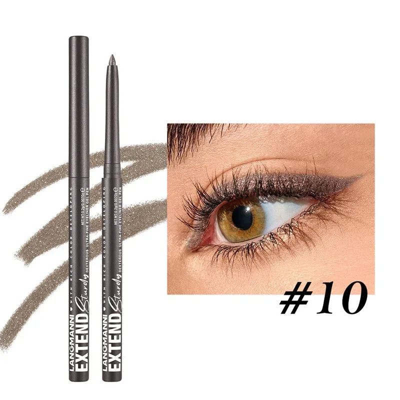 Wasserdichter Eyeliner-Gelstift, goldbraun, liegender Seidenraupenstift, weich, leicht zu tragen, hochpigmentierter, mattierter Eyeliner, dauerhaft glänzendes Augen-Make-up