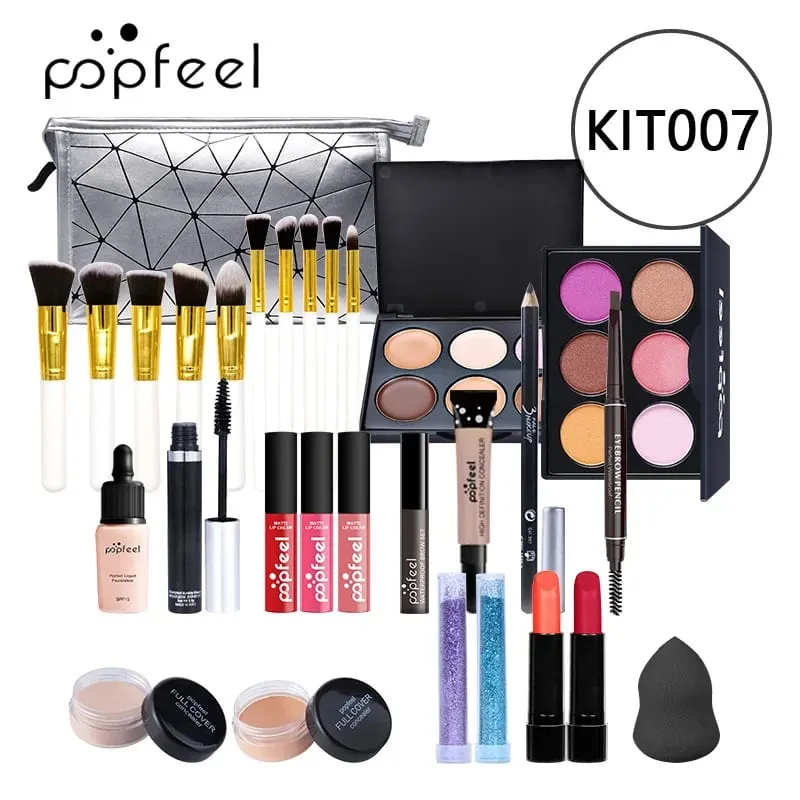 Makeup Full Kit Female Make Up Set Eye Shadow Eyeshadow Palette Lip Gloss Mascara Eyeliner Brushes Bag Make-up for Women
